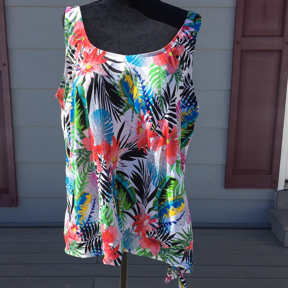 FLA   LILO Side Tie Blouson Tankini Top